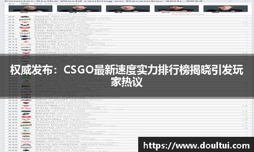 权威发布：CSGO最新速度实力排行榜揭晓引发玩家热议